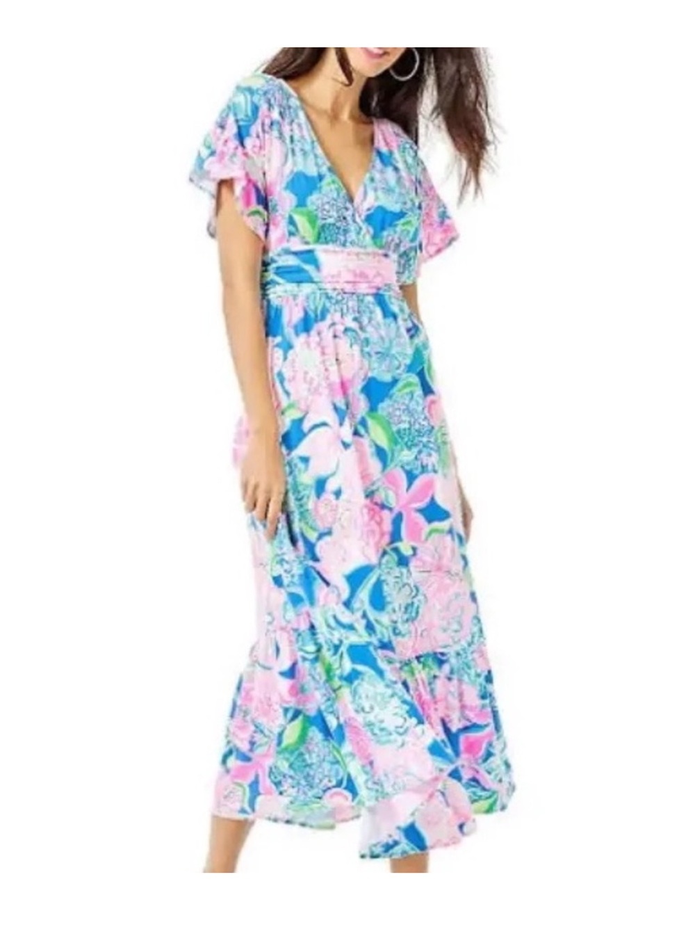 Lilly Pulitzer Jessi Floral V-Neck Maxi Dress - XL - NWOT